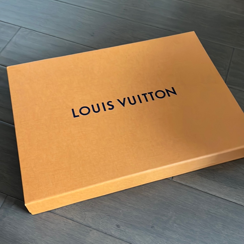 Louis Vuitton Empty Gift Box,Orange With Ribbon, Large Flat
